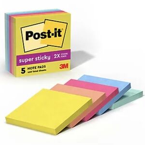 Post-it Super Sticky Note Pads, 3" x 3", Summer Joy Collection